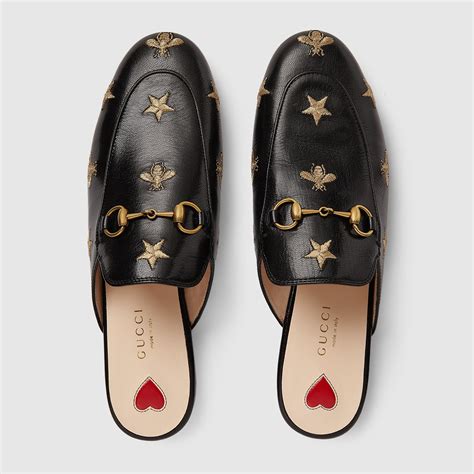 gucci princetown embroidered|Gucci Princetown embroidered leather slipper.